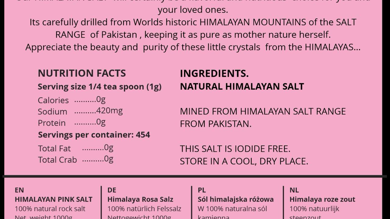 Pink Himalayan Salt  pack