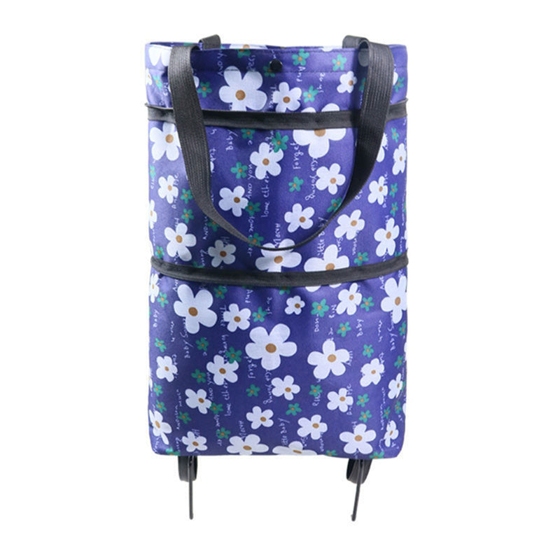 Home Portable Tote Foldable Shopping Bag With Wheels